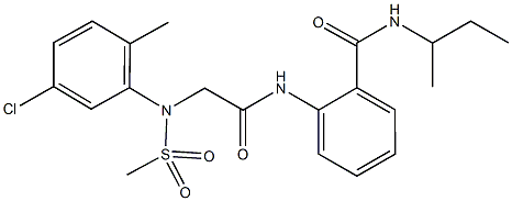 N-(sec-butyl)-2-({[5-chloro-2-methyl(methylsulfonyl)anilino]acetyl}amino)benzamide 结构式