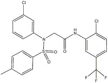 2-{3-chloro[(4-methylphenyl)sulfonyl]anilino}-N-[2-chloro-5-(trifluoromethyl)phenyl]acetamide 结构式