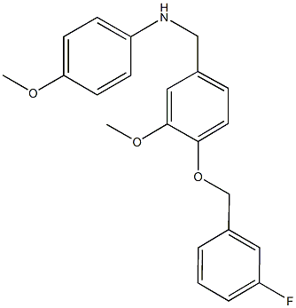 N-{4-[(3-fluorobenzyl)oxy]-3-methoxybenzyl}-N-(4-methoxyphenyl)amine 结构式