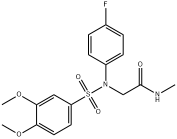 2-{[(3,4-dimethoxyphenyl)sulfonyl]-4-fluoroanilino}-N-methylacetamide 结构式