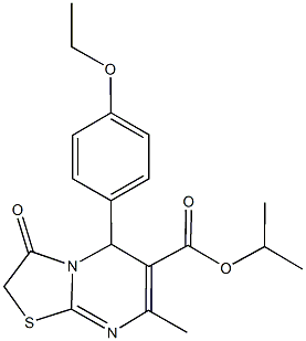 isopropyl 5-(4-ethoxyphenyl)-7-methyl-3-oxo-2,3-dihydro-5H-[1,3]thiazolo[3,2-a]pyrimidine-6-carboxylate 结构式