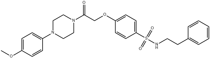 4-{2-[4-(4-methoxyphenyl)-1-piperazinyl]-2-oxoethoxy}-N-(2-phenylethyl)benzenesulfonamide 结构式