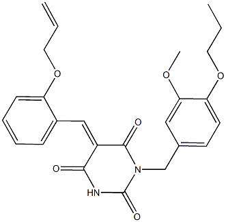 5-[2-(allyloxy)benzylidene]-1-(3-methoxy-4-propoxybenzyl)-2,4,6(1H,3H,5H)-pyrimidinetrione 结构式