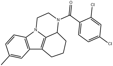3-(2,4-dichlorobenzoyl)-8-methyl-2,3,3a,4,5,6-hexahydro-1H-pyrazino[3,2,1-jk]carbazole 结构式