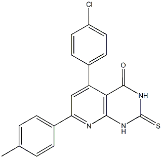 5-(4-chlorophenyl)-7-(4-methylphenyl)-2-thioxo-2,3-dihydropyrido[2,3-d]pyrimidin-4(1H)-one 结构式