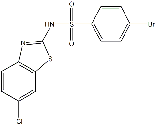 4-bromo-N-(6-chloro-1,3-benzothiazol-2-yl)benzenesulfonamide 结构式