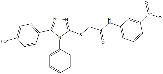 N-{3-nitrophenyl}-2-{[5-(4-hydroxyphenyl)-4-phenyl-4H-1,2,4-triazol-3-yl]sulfanyl}acetamide 结构式