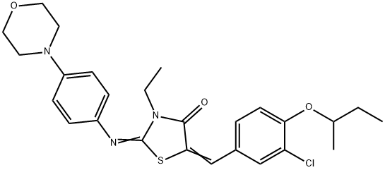 5-(4-sec-butoxy-3-chlorobenzylidene)-3-ethyl-2-[(4-morpholin-4-ylphenyl)imino]-1,3-thiazolidin-4-one 结构式