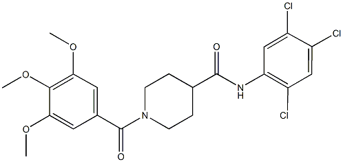 N-(2,4,5-trichlorophenyl)-1-(3,4,5-trimethoxybenzoyl)piperidine-4-carboxamide 结构式