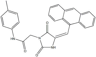 2-[4-(9-anthrylmethylene)-2,5-dioxoimidazolidin-1-yl]-N-(4-methylphenyl)acetamide 结构式