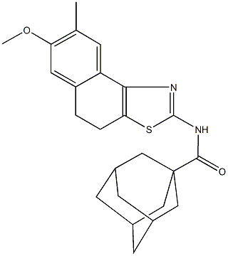 N-(7-methoxy-8-methyl-4,5-dihydronaphtho[1,2-d][1,3]thiazol-2-yl)-1-adamantanecarboxamide 结构式