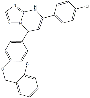 2-chlorobenzyl 4-[5-(4-chlorophenyl)-4,7-dihydro[1,2,4]triazolo[1,5-a]pyrimidin-7-yl]phenyl ether 结构式