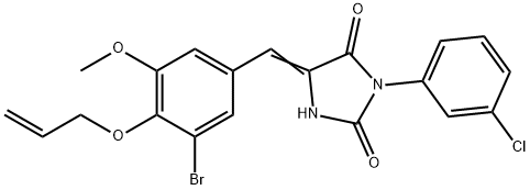 5-[4-(allyloxy)-3-bromo-5-methoxybenzylidene]-3-(3-chlorophenyl)-2,4-imidazolidinedione 结构式