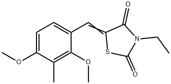 5-(2,4-dimethoxy-3-methylbenzylidene)-3-ethyl-1,3-thiazolidine-2,4-dione 结构式