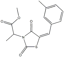 methyl 2-[5-(3-methylbenzylidene)-2,4-dioxo-1,3-thiazolidin-3-yl]propanoate 结构式