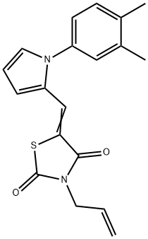 3-allyl-5-{[1-(3,4-dimethylphenyl)-1H-pyrrol-2-yl]methylene}-1,3-thiazolidine-2,4-dione 结构式