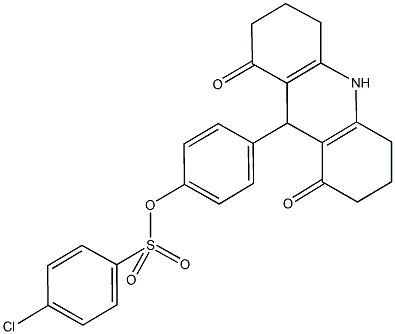 4-(1,8-dioxo-1,2,3,4,5,6,7,8,9,10-decahydro-9-acridinyl)phenyl 4-chlorobenzenesulfonate 结构式