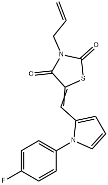 3-allyl-5-{[1-(4-fluorophenyl)-1H-pyrrol-2-yl]methylene}-1,3-thiazolidine-2,4-dione 结构式