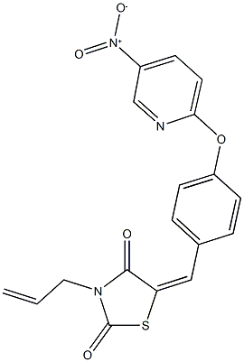 3-allyl-5-[4-({5-nitro-2-pyridinyl}oxy)benzylidene]-1,3-thiazolidine-2,4-dione 结构式