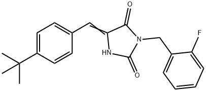 5-(4-tert-butylbenzylidene)-3-(2-fluorobenzyl)-2,4-imidazolidinedione 结构式