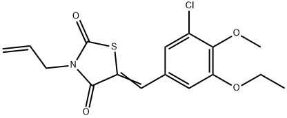 3-allyl-5-(3-chloro-5-ethoxy-4-methoxybenzylidene)-1,3-thiazolidine-2,4-dione 结构式