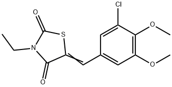 5-(3-chloro-4,5-dimethoxybenzylidene)-3-ethyl-1,3-thiazolidine-2,4-dione 结构式