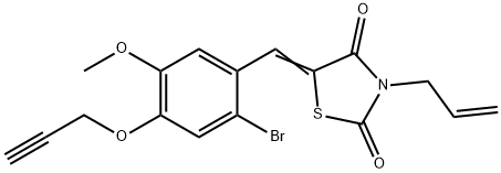 3-allyl-5-[2-bromo-5-methoxy-4-(2-propynyloxy)benzylidene]-1,3-thiazolidine-2,4-dione 结构式