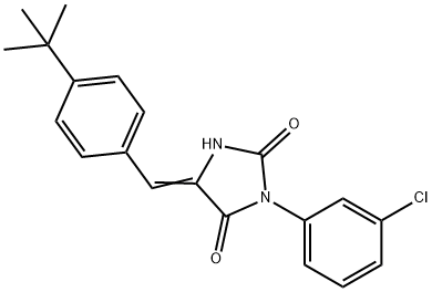 5-(4-tert-butylbenzylidene)-3-(3-chlorophenyl)-2,4-imidazolidinedione 结构式