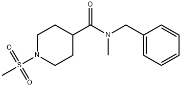 N-benzyl-N-methyl-1-(methylsulfonyl)-4-piperidinecarboxamide 结构式