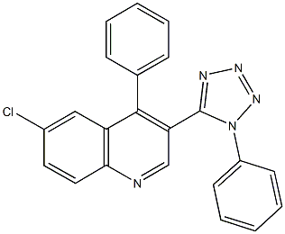 6-chloro-4-phenyl-3-(1-phenyl-1H-tetraazol-5-yl)quinoline 结构式