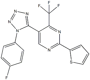 5-[1-(4-fluorophenyl)-1H-tetraazol-5-yl]-2-(2-thienyl)-4-(trifluoromethyl)pyrimidine 结构式