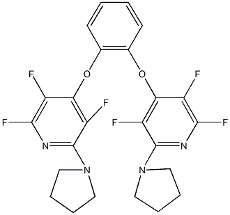 2,3,5-trifluoro-6-(1-pyrrolidinyl)-4-(2-{[2,3,5-trifluoro-6-(1-pyrrolidinyl)-4-pyridinyl]oxy}phenoxy)pyridine 结构式