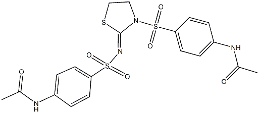 N-(4-{[2-({[4-(acetylamino)phenyl]sulfonyl}imino)-1,3-thiazolidin-3-yl]sulfonyl}phenyl)acetamide 结构式