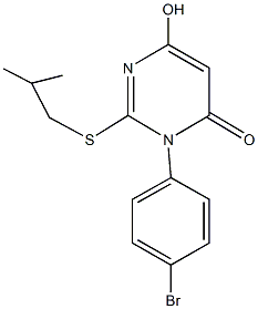 3-(4-bromophenyl)-6-hydroxy-2-(isobutylsulfanyl)pyrimidin-4(3H)-one 结构式