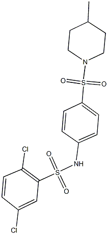 2,5-dichloro-N-{4-[(4-methyl-1-piperidinyl)sulfonyl]phenyl}benzenesulfonamide 结构式