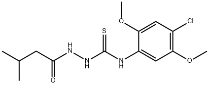 N-(4-chloro-2,5-dimethoxyphenyl)-2-(3-methylbutanoyl)hydrazinecarbothioamide 结构式