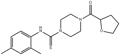 N-(2,4-dimethylphenyl)-4-(tetrahydro-2-furanylcarbonyl)-1-piperazinecarbothioamide 结构式