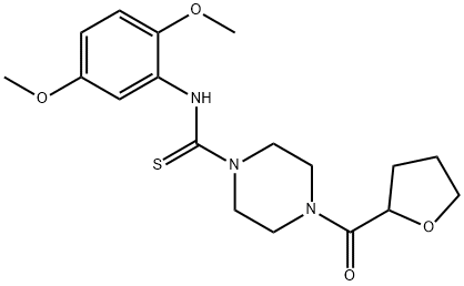 N-(2,5-dimethoxyphenyl)-4-(tetrahydro-2-furanylcarbonyl)-1-piperazinecarbothioamide 结构式