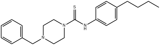 4-benzyl-N-(4-butylphenyl)piperazine-1-carbothioamide 结构式