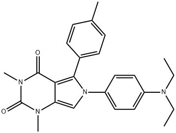 6-[4-(diethylamino)phenyl]-1,3-dimethyl-5-(4-methylphenyl)-1H-pyrrolo[3,4-d]pyrimidine-2,4(3H,6H)-dione 结构式