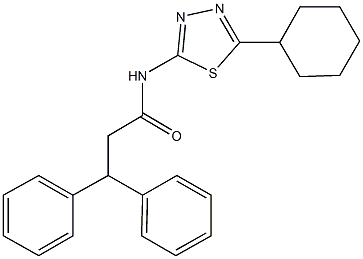 N-(5-cyclohexyl-1,3,4-thiadiazol-2-yl)-3,3-diphenylpropanamide 结构式