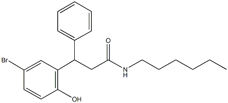 3-(5-bromo-2-hydroxyphenyl)-N-hexyl-3-phenylpropanamide 结构式
