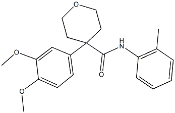 4-(3,4-dimethoxyphenyl)-N-(2-methylphenyl)tetrahydro-2H-pyran-4-carboxamide 结构式