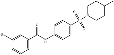 3-bromo-N-{4-[(4-methyl-1-piperidinyl)sulfonyl]phenyl}benzamide 结构式