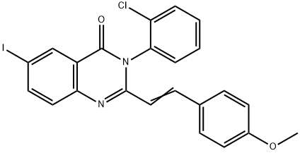 3-(2-chlorophenyl)-6-iodo-2-[2-(4-methoxyphenyl)vinyl]-4(3H)-quinazolinone 结构式