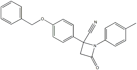 2-[4-(benzyloxy)phenyl]-1-(4-methylphenyl)-4-oxo-2-azetidinecarbonitrile 结构式