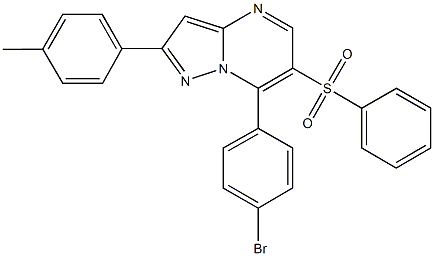 7-(4-bromophenyl)-2-(4-methylphenyl)pyrazolo[1,5-a]pyrimidin-6-yl phenyl sulfone 结构式