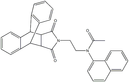 N-[2-(16,18-dioxo-17-azapentacyclo[6.6.5.0~2,7~.0~9,14~.0~15,19~]nonadeca-2,4,6,9,11,13-hexaen-17-yl)ethyl]-N-(1-naphthyl)acetamide 结构式