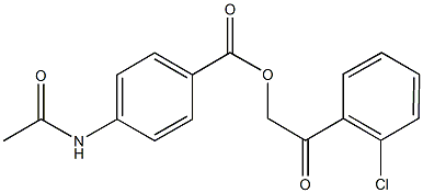 2-(2-chlorophenyl)-2-oxoethyl 4-(acetylamino)benzoate 结构式