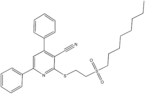 2-{[2-(octylsulfonyl)ethyl]sulfanyl}-4,6-diphenylnicotinonitrile 结构式